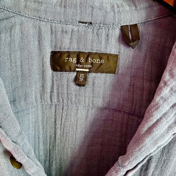 Rag & Bone 100% Cotton Blue Button-Up Shirt - Picture 3 of 6